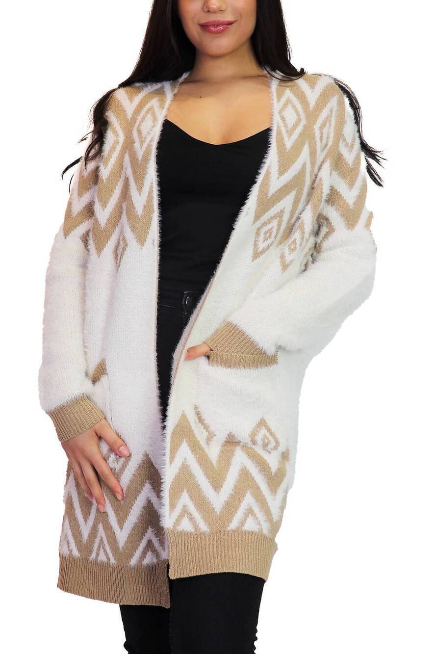 NEW PAPILLON global knit cardigan in beige